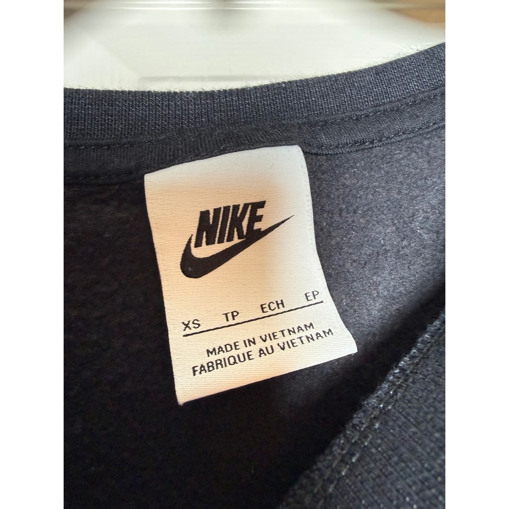 Nike Sportswear Womens Crewneck Sweatshirt Black Logo Swoosh Pullover XS - Picture 2 of 6